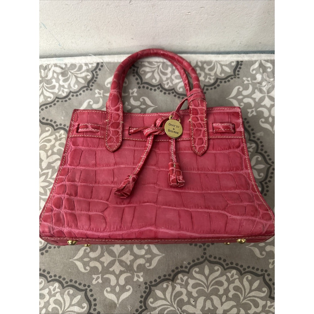 Dooney and Bourke Pink Alligator Crocodile Leather Satchel